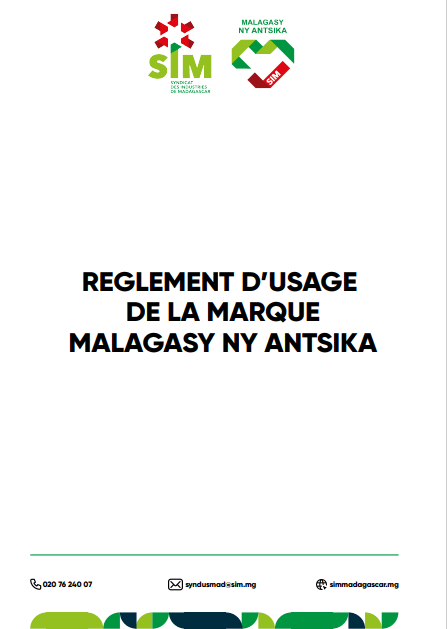 Règlement d’usage de la marque MALAGASY NY ANTSIKA