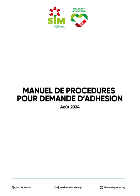 MANUEL DE PROCEDURES POUR DEMANDE D’ADHESION - Août 2024