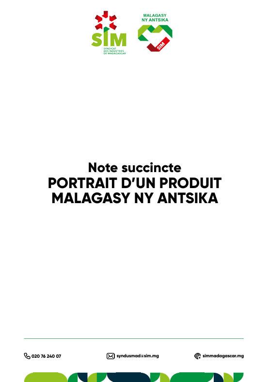 Note succincte - PORTRAIT D’UN PRODUITMALAGASY NY ANTSIKA